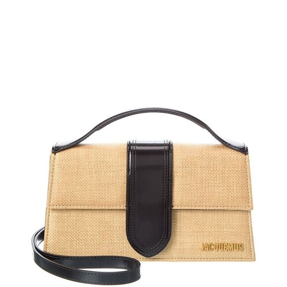 Jacquemus Handbags - Jacquemus The Bambino Small Canvas & Leather Shoulder Bag, Brown